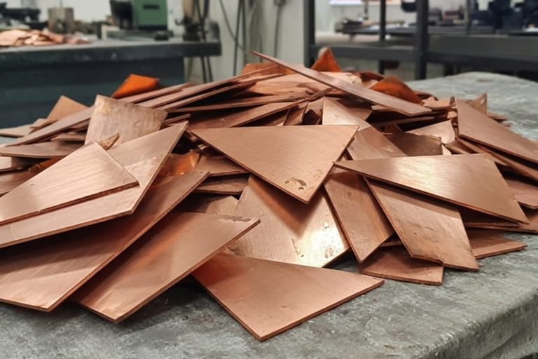 trabalho realizado - corte de peça de cobre