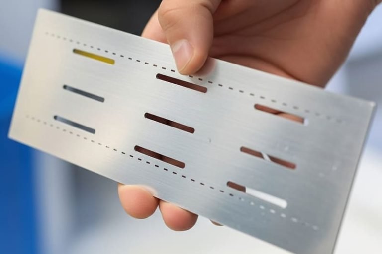 trabalho realizado - peça de alumínio cortada a laser